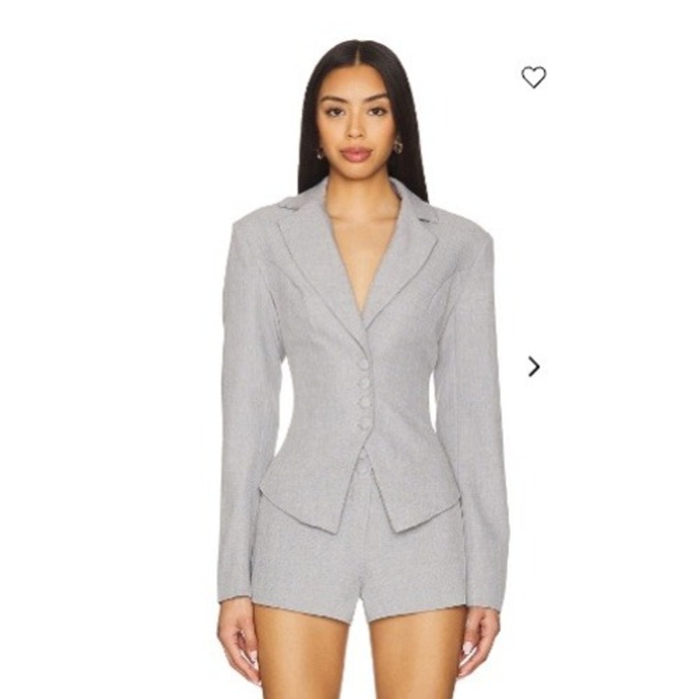 NEW All The Ways Johanne Blazer Womens M Gray Corset Lace Up Back Tailored